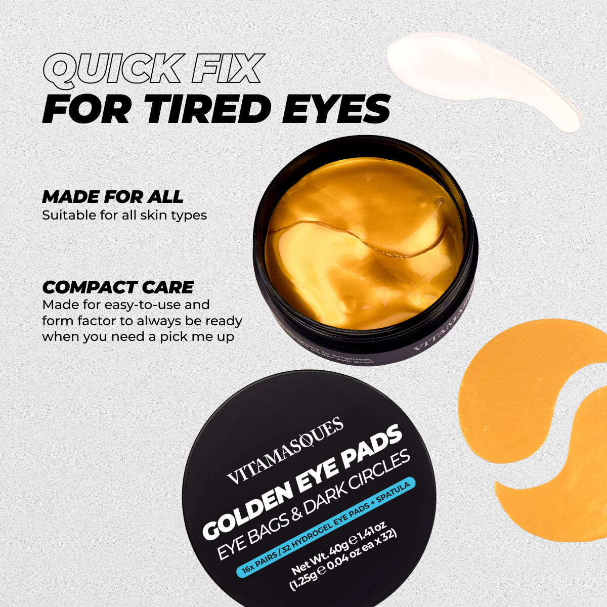 Dark Circle & De-Puff Golden Hydrogel Eye Pads Jar