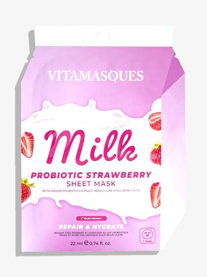 Milk Probiotic Strawberry Face Sheet Mask