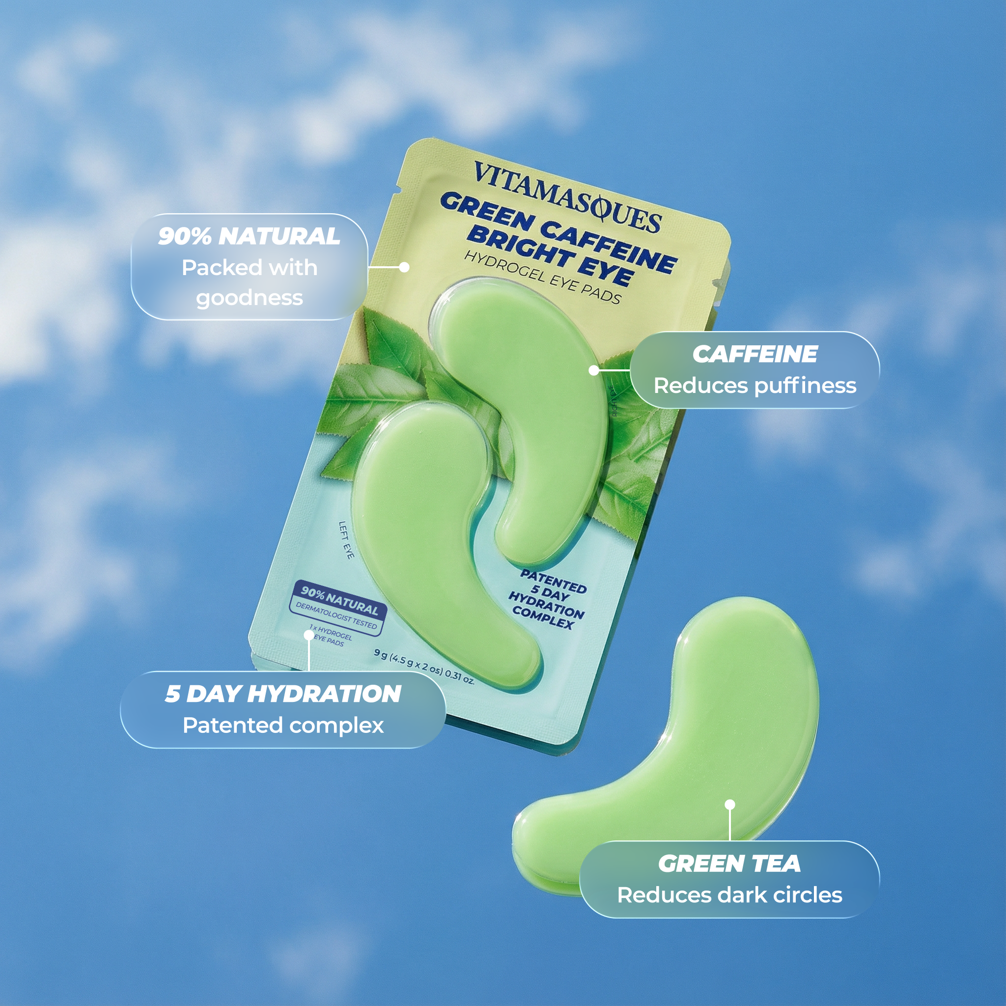 Bright Eye Green Caffeine Eye Pads