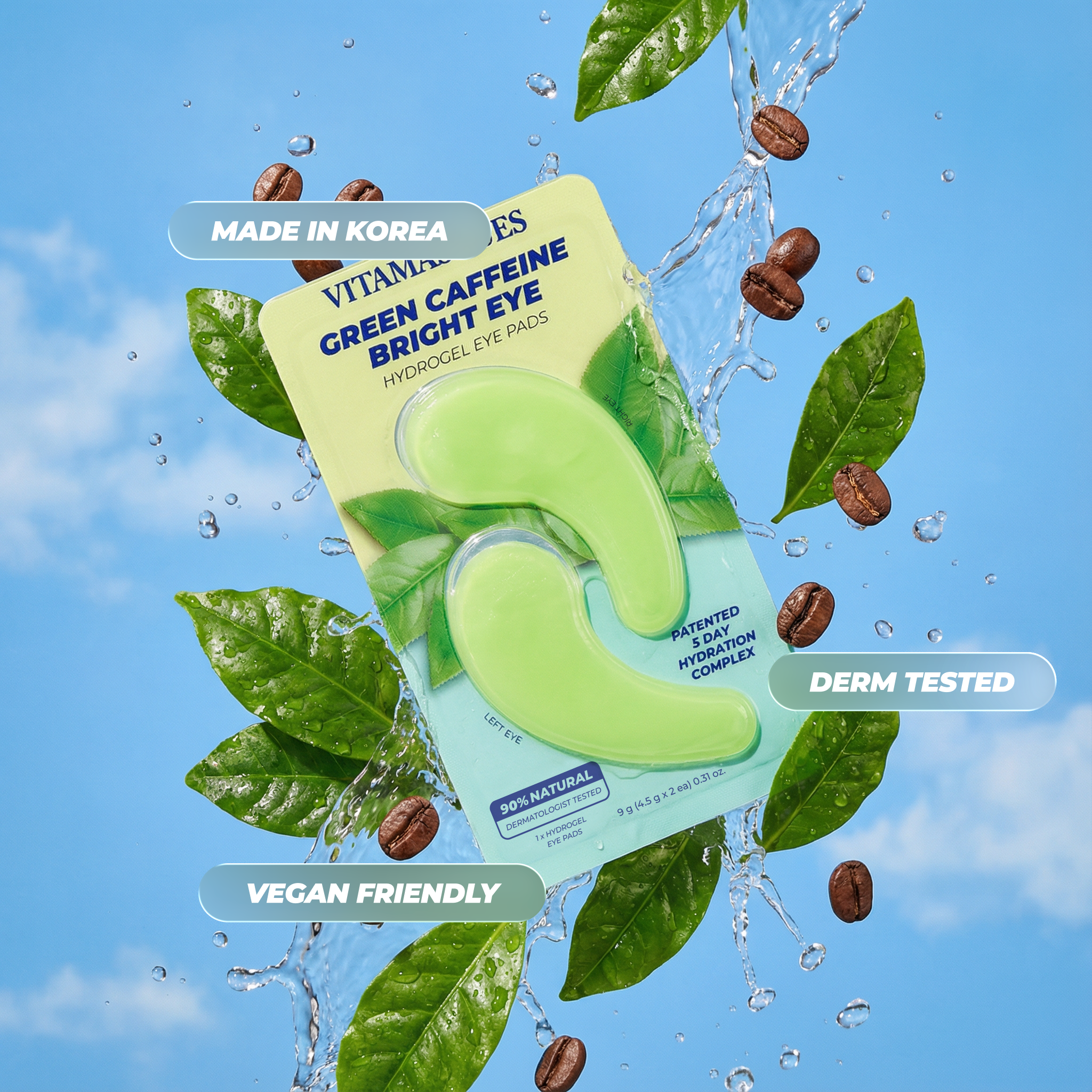 Bright Eye Green Caffeine Eye Pads