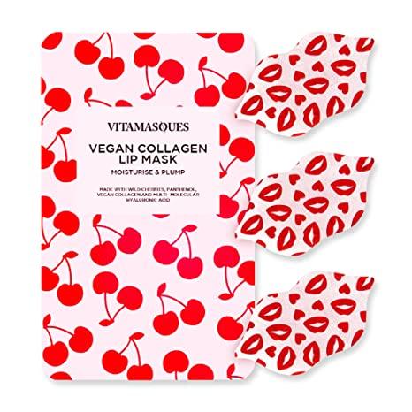 AMZ Cherry Vegan Collagen Lip Mask Pack-3 - Vitamasques