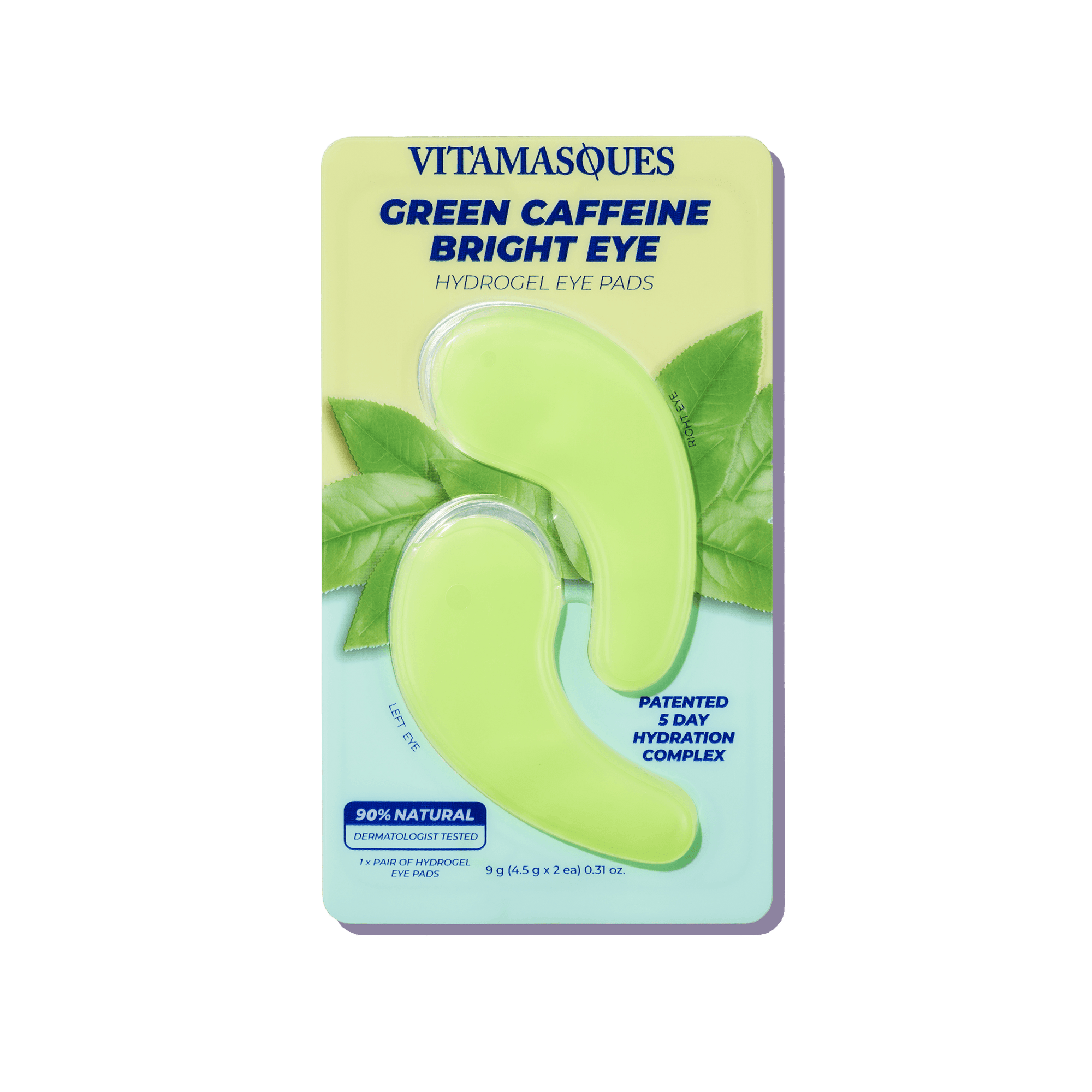 Bright Eye Green Caffeine Hydrogel Eye Pads - Vitamasques