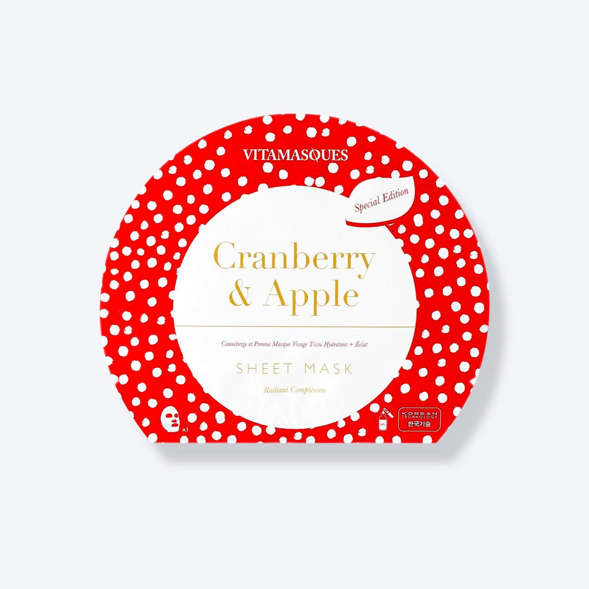 Cranberry & Apple Face Sheet Mask - Vitamasques