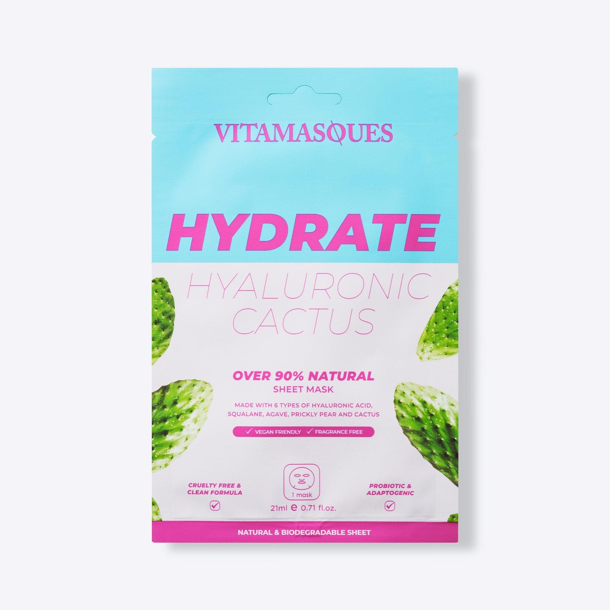 Hydrate Hyaluronic Cactus Face Sheet Mask - Vitamasques