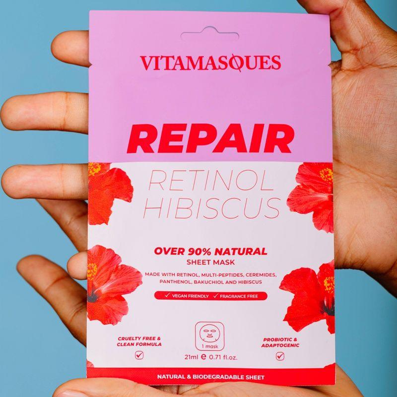Repair Retinol Hibiscus Face Sheet Mask - Vitamasques